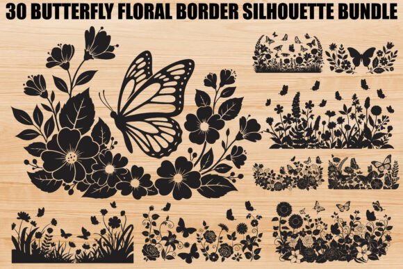 Butterfly & Floral Borders: A Versatile Design Collection