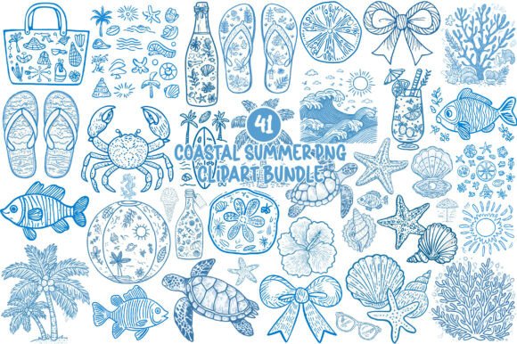 Coastal Summer PNG Clipart Bundle: Your Ultimate Design Toolkit