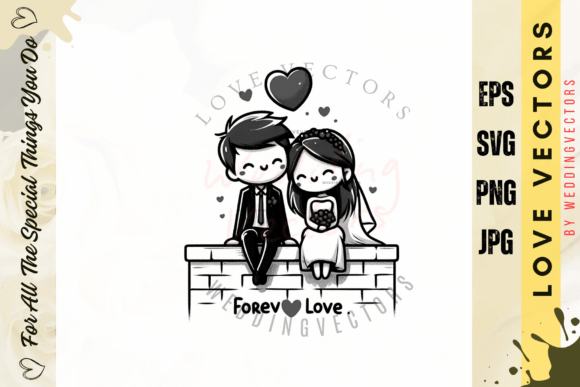 Elegant Love Vectors: Designing with Wedding Couple C3943