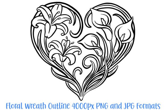 The Art of Botanical Elegance: Mastering the Lily Floral Heart Outline