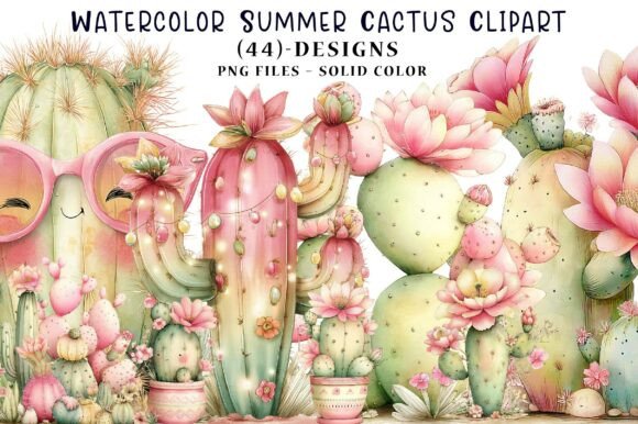 Watercolor Summer Cactus Clipart: Your New Favorite Design Asset