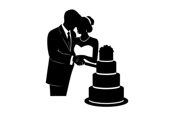 Wedding Couple Cutting Cake Vector Illus: A Designer's Secret Weapon