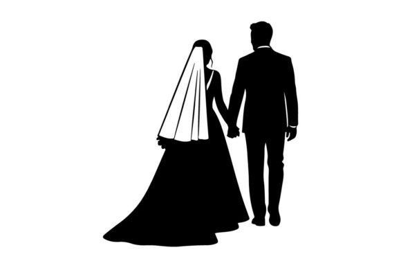 Wedding Couple Silhouette Vector Illustr: A Designer's Secret Weapon