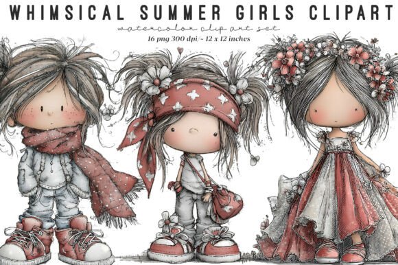 Whimsical Summer Girls Clipart: A Designer's Guide